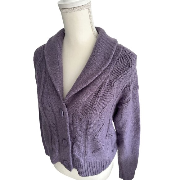 PILCRO Purple Button Down Cardigan Size XS - Picture 4 of 6